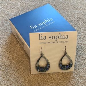 NWT, NIB Lia Sophia Earrings, silver and blues